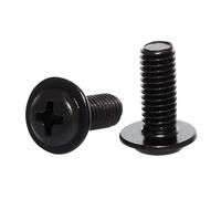 Tornillos de cabeza plana cruzada con arandela M1.4 M2 M2.5 M3 M4 M5 M6 for carcasa de PC, montaje en placa base, bricolaje, color negro(10PCS_M4X16MM)