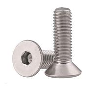 Tornillos de cabeza plana de 5/16-18 x 1-1/4 pulgadas, pernos avellanados, llave de vaso Allen, acero inoxidable 18-8 (304), totalmente roscado, acabado brillante, 20 unidades
