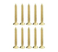 Tornillos de cabeza plana for madera, M2.5 M3 M4, latón, autorroscantes, avellanada en cruz, 10 unidades, dorados. x 16 mm(Gold 10pcs,M4X40mm)
