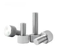 Tornillos de cabeza plana moleteada El pulgar moleteado del acero inoxidable 304 atornilla tamaños múltiples principales redondos planos(25mm,M6 (2Pcs))
