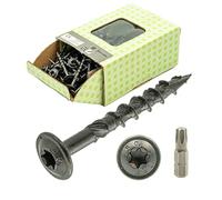 Tornillos de cabeza plana para madera, 6 x 50-100 unidades, cabeza plana Torx, color negro
