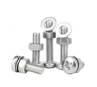 Tornillos De Cabeza Redonda Acero Inoxidable 304, Pernos Cruzados, Tuercas Y Arandelas, Combinación Tres Piezas, M2/2,5/3/4/5/6/8/10, 1~50 Unidades(35mm,M10-1pcs)