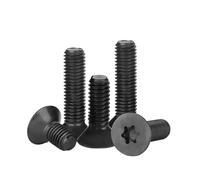 Tornillos de cabeza redonda con cabeza Torx, Tamaños múltiples del tornillo avellanado plano de seis lóbulos acero inoxidable 304 negro perno cabeza Torx(M6 45mm)