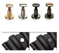 tornillos de cabeza redonda, Flat Head Rivets 10 Pcs Iron Multicolor Multiple Sizes for Book Binding Leather Craft(Gunmetal,5mm)