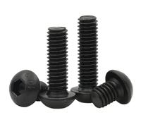 Tornillos de cabeza redonda hexagonal de acero al carbono de grado 10,9, color negro, M2, M2.5, M3, M4, M5, M6, M8 y M10, 1-20 unidades(M8X12mm (5pcs))