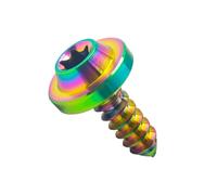 Tornillos de cabeza Torx autorroscantes M4 M5 de perno de titanio TC4 for sujetadores Ti de bicicleta, motocicleta, coche y barco(Colorful,4 PIECES_12MM_M4)