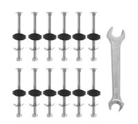 Tornillos de cama elástica genéricos - 4,72 pulgadas Fence Fixings Pack | Galvanized Steel Heavy Duty Bolt - 12 piezas con bracket estabilizador Anсhor Ideal para Gazebo Greenhouse Playground Carport