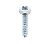 Tornillos de chapa con cabeza de acero inoxidable A4 cilíndrico pozidrive, 3,5 x 19 mm, DIN 7981, cinc blanco, juego de 55