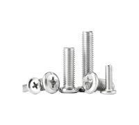 Tornillos de conector de muebles de acero inoxidable ss304 tornillos de cabeza plana phillips m3 m4-m8 (100,M3 x 0,5 x 4 mm)