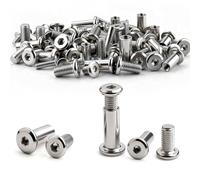 Tornillos de conexión, 50 unidades, M4 x 20 mm (25 tuercas de manga y 25 tornillos de manguito) msymsyu Acero inoxidable A2 V2A conector M4 para muebles de madera, armarios