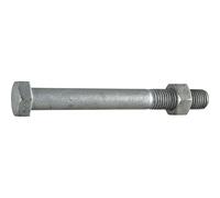 Tornillos de construcción de acero, rosca parcial M12 x 60, tornillos hexagonales con tuerca, acero galvanizado en caliente, 8,8-25 unidades