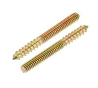 Tornillos de doble punta, tornillos autorroscantes cabeza M4 M5 M6 chapados en zinc amarillo for muebles madera 30 piezas(M6x30mm)