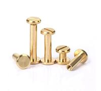 Tornillos de encuadernación de latón macizo, remaches de clavos for álbum de fotos, tachuelas artesanales de cuero, sujetadores de cinturón y billetera, tapa de 8mm, 10 Uds.(3mm)