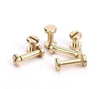 Tornillos de encuadernación de latón macizo, remaches de clavos for álbum de fotos, tachuelas artesanales de cuero, sujetadores de cinturón y billetera, tapa de 6mm, 10 Uds.(5mm)