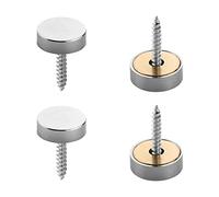 Tornillos de espejo, clavos, tapas decorativas, 20 mm/0.79 "Cubierta tornillo acero inoxidable for decorativo y hardware letrero/publicidad, superficie brillante plateada 4 PIEZAS(20mm)