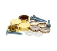 Tornillos de espejo, uñas, tapas decorativas, 18 mm/0.71 "Cubierta tornillo acero inoxidable for decorativo y hardware letrero/publicidad, superficie brillante dorada 4 PIEZAS(18mm)