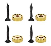 Tornillos de espejo, uñas, tapas decorativas, 18 mm/0.71 "Cubierta tornillo acero inoxidable for decorativo y hardware letrero/publicidad, superficie brillante dorada 4 PIEZAS(14mm)