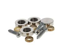 Tornillos de espejo, uñas, tapas decorativas, cubierta tornillo acero inoxidable 16 mm/0.63 "para decorativo y hardware letrero/publicidad, superficie cepillada plata 4 PIEZAS(16mm)