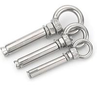 Tornillos de expansión, 1 Uds., cáncamo de elevación M8 de acero inoxidable 304 con tornillo, tuerca de gancho de anillo redondo y arandela for colgar objetos pesados(M8x50mm)