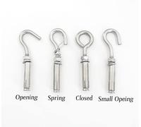 Tornillos de expansión, 1 Uds., tornillos autorroscantes, gancho de expansión abierto, perno de anclaje de pared de hormigón de acero inoxidable 304, manga de ganchos de resorte cerrados(Closed M6)