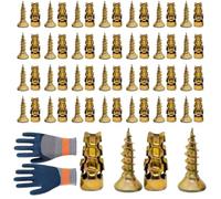 Tornillos de Expansión | 20 Piezas con Guantes Metálicos de Uso Pesado,Tornillo Expansor Corto para Reparación de Bisagras,para Mejoras del Hogar, Carpintería, Construcción, Muebles,