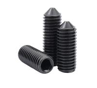 Tornillos de fijación de punta cónica de acero negro de grado 12,9, pernos prisioneros sin cabeza hexagonal M2 M2.5 M3 M4 M5 M6 M8 M10 M12 M16(30mm,10pcs M6)
