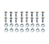 Tornillos de fijación de snowboard M6 x 16, kit de accesorios de montaje de esquí con pernos de fijación de metal y tornillos de placa antideslizantes para reparación de deportes de invierno, incluye