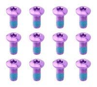 Tornillos de freno de disco para bicicleta de montaña, tornillos T25 de acero inoxidable con revestimiento PVD, abrazadera de fijación antiaflojamiento para rotor, hardware M5 x 11,5 mm (morado 12