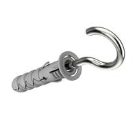 Tornillos de gancho en forma de C con tacos de pared M12 / 7.0x105mm tornillos de ojo, ganchos en C autorroscantes y fijaciones de riel de nailon, tapones de expansión y ganchos de pared (10 piezas)