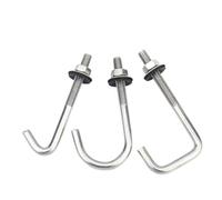 Tornillos de gancho en forma L, acero inoxidable 304, M5 M6, ángulo recto, redondos, cuadrados, con juego tornillos tuercas y arandelas(Straight M6x130mm 5Sets)