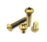 Tornillos de latón, 20 tornillos de reparación de cruz de latón, M2, M2.5, M3, M4, M5 y M6, de cabeza redonda Phillips, con rosca de longitud.(M4,8mm)