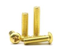 Tornillos de latón, 30 tornillos de máquina Phillips de cobre M2 M2.5 M3 M4 M5 M6 M8, tornillos de cabeza redonda de latón con rosca y ranura cruzada(M2.5,30mm)