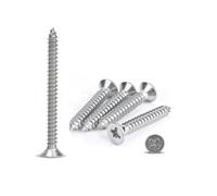 Tornillos de madera #8 de 1-1/2 pulgadas, 70 tornillos Phillips de cabeza plana, tornillo autorroscante rápido, tornillos de acero inoxidable 18-8 (304)