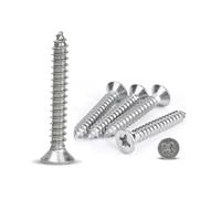 Tornillos de madera #8 de 1-1/4 pulgadas, 75 tornillos Phillips de cabeza plana, tornillo autorroscante rápido, tornillos de acero inoxidable 18-8 (304)