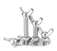 Tornillos de mariposa de acero inoxidable M6 304 (paquete de 5), juego de pernos y tuercas de mariposa for fijación sin herramientas en electrónica y bricolaje.(M6*30-5 sets)