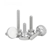 Tornillos de mariposa moleteados, Tornillos de pulgar moleteados 304 SS Cerradura vidrio for pared cortina Ajuste apretado a mano cabeza alta M2-M12(M6x20mm 2pcs)