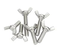 Tornillos De Mariposa Perno de mariposa acero inoxidable M6, M8, M10, M12, 304, ala, tornillo, garra for apretar a mano, 6mm, 8mm, 30mm, 40mm, 50mm para Dispositivos Electrónicos(M6x45mm 5pcs)