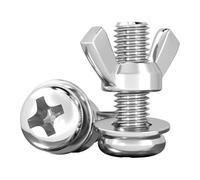 Tornillos de mariposa, tuercas, sujetadores, 10 piezas M5*6~200 mm, tornillos metálicos acero inoxidable 304, cabeza plana Phillips, cruz redonda, con arandela(M5*100mm)