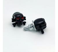 Tornillos de matrícula con diseño de cabeza de hueso para motocicletas y coches, rosca M6, hechos de plástico ABS y acero al carbono medio para una fijación fuerte y (negro)