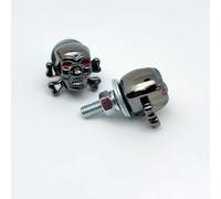 Tornillos de matrícula con función de cabeza de hueso para montaje de licencia de coche y motocicleta, rosca M6 ABS y construcción de acero (titanio)