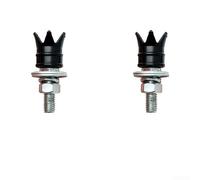 Tornillos de matrícula de corona de aluminio con rosca M6 para requisitos de montaje estándar de motocicleta y bicicleta (negro)