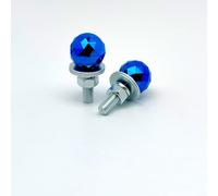 Tornillos de matrícula de rosca M6 con textura de bola de diamante, adecuados para motocicletas y coches, hechos de acero al carbono para un uso duradero (azul)
