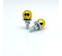 Tornillos de matrícula de rosca M6 con textura de bola de diamante, adecuados para motocicletas y coches, hechos de acero al carbono para un uso duradero (dorado)