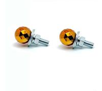 Tornillos de matrícula de rosca M6 con textura de bola de diamante, adecuados para motocicletas y coches, hechos de acero al carbono para un uso duradero (naranja)