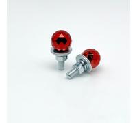 Tornillos de matrícula de rosca M6 con textura de bola de diamante, adecuados para motocicletas y coches, hechos de acero al carbono para un uso duradero (rojo)