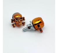Tornillos de matrícula M6 para automóviles y motocicletas, ABS y acero al carbono, pernos decorativos de cabeza de hueso, resistentes a la corrosión, aptos para automóviles, paquete de 2 (naranja)