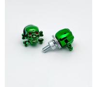 Tornillos de matrícula M6 para automóviles y motocicletas, ABS y acero al carbono, pernos decorativos de cabeza de hueso, resistentes a la corrosión, aptos para automóviles, paquete de 2 (verde)