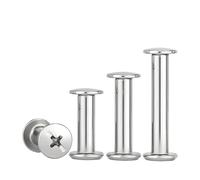 Tornillos de montaje a tope for libros álbum acero inoxidable 304, tornillos planos Phillips for muebles, Conector remache, tuercas ciegas inserción junta(45mm,M3-10Pcs)