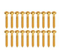 Tornillos de Montaje para Pastilla de Guitarra, Tornillo de Guitarra Eléctrica de Metal Resistente Brillante 20 Piezas Rosca Precisa Ampliamente Compatible para bajo (Oro)