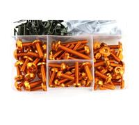 Tornillos de Motocicleta Compatible Con CBR250RR Para CBR400R Para CBR500R Para CBR650F Tornillos De Motocicleta Tornillos De Carenado Kit De Tornillos Clips De Tuerca(Orange)